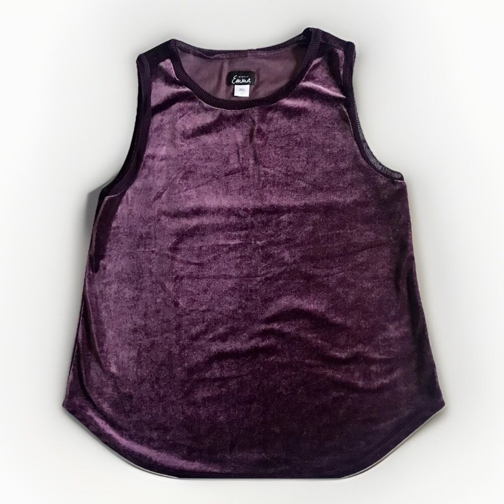 Simply Emma Purple Velvet‎ Sleeveless Blouse Size 1X  Witchcore FairyCore Fall